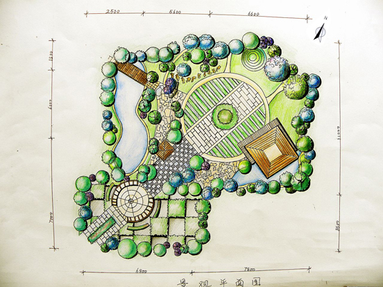 一,手绘园林设计图